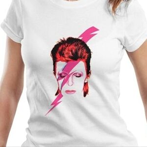 David Bowie Pink Graphic T Shirt 100% Cotton